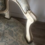 Armchair and its footrest Louis XV style