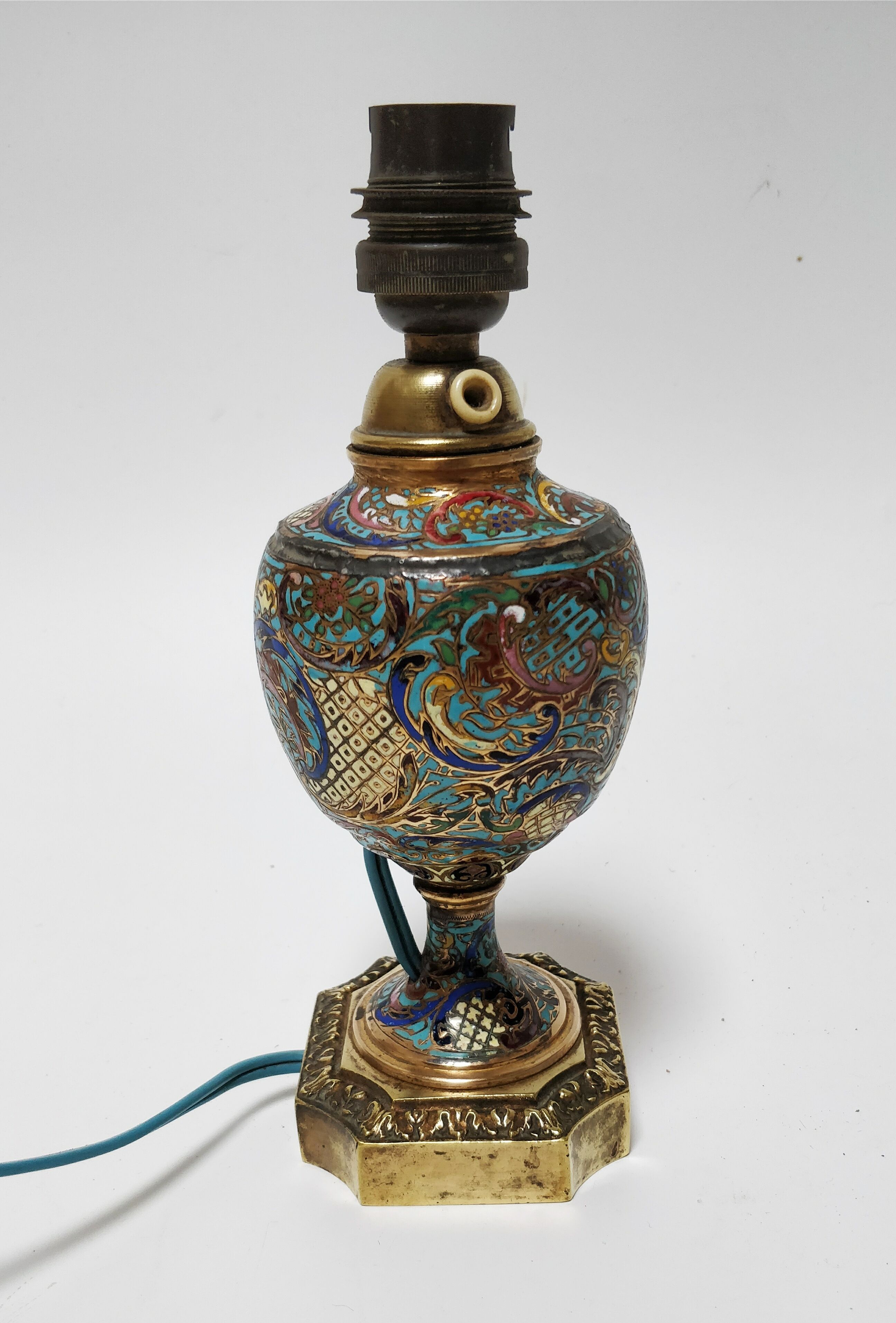 Cloisonné enamel lamp foot