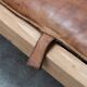 Daybed en cuir vintage et chêne 1950