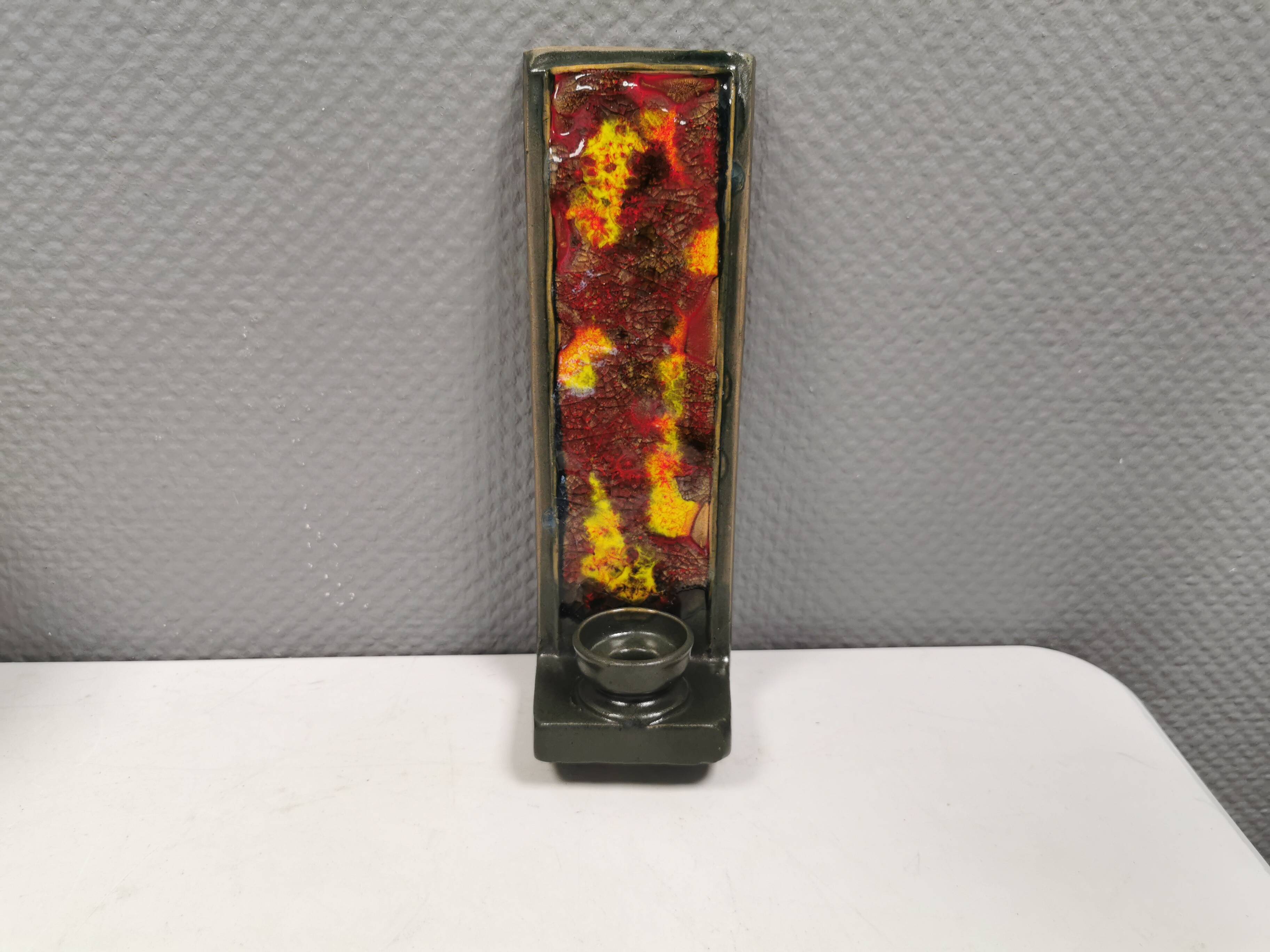 Beautiful wall-mounted candle holder in ceramic, Denmark 1970s