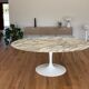 Oval Knoll Saarinen table in Carrara marble