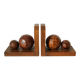 Art Deco bookends in wood faceted balls
