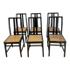 Set of 6 black lacquered and cane chairs by Montina s.p.a.