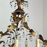 Chandelier with tassels and golden brass