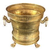 Ancien Cache-pot / Jardinière en Laiton Martelé Mécap - Très bon état