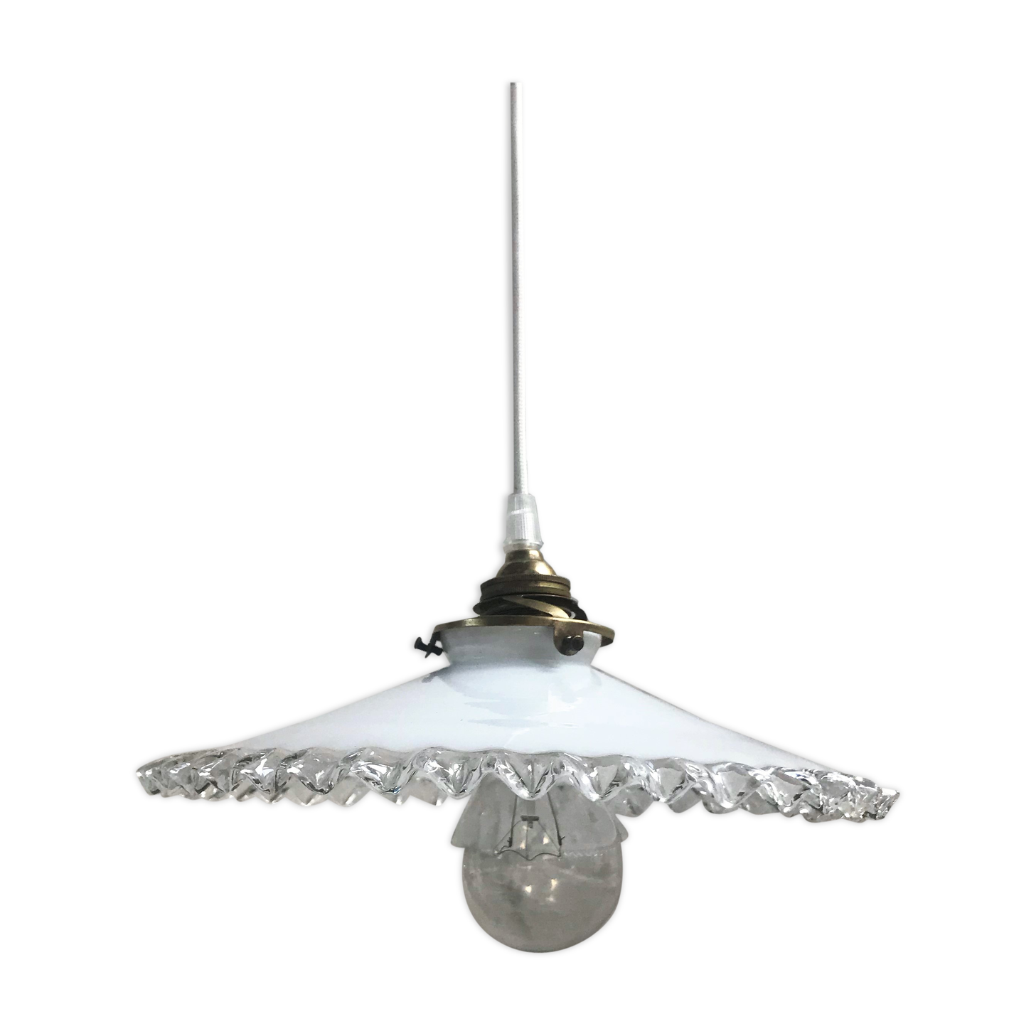 White opaline hanging lamp