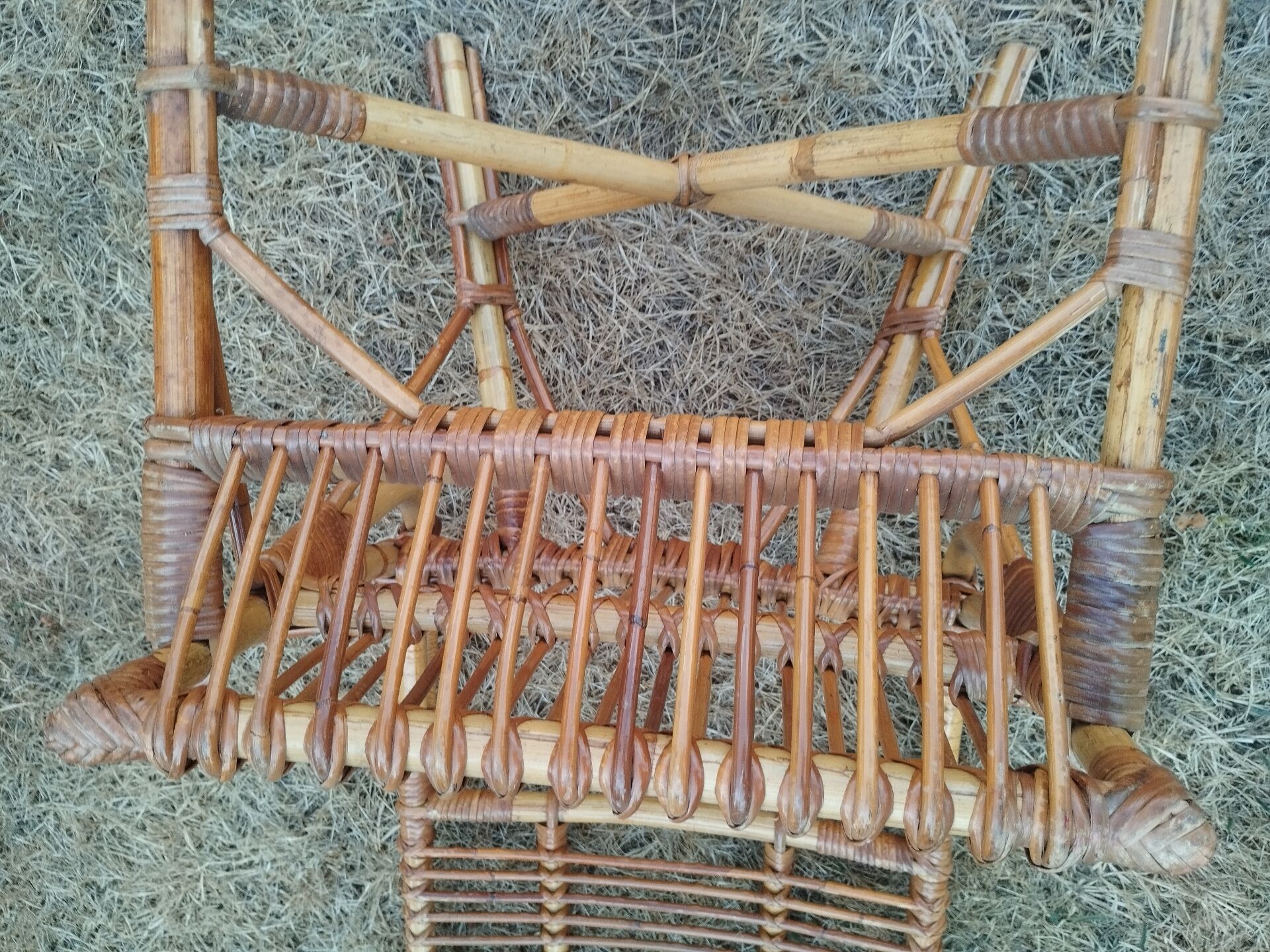 vintage antique rattan armchair