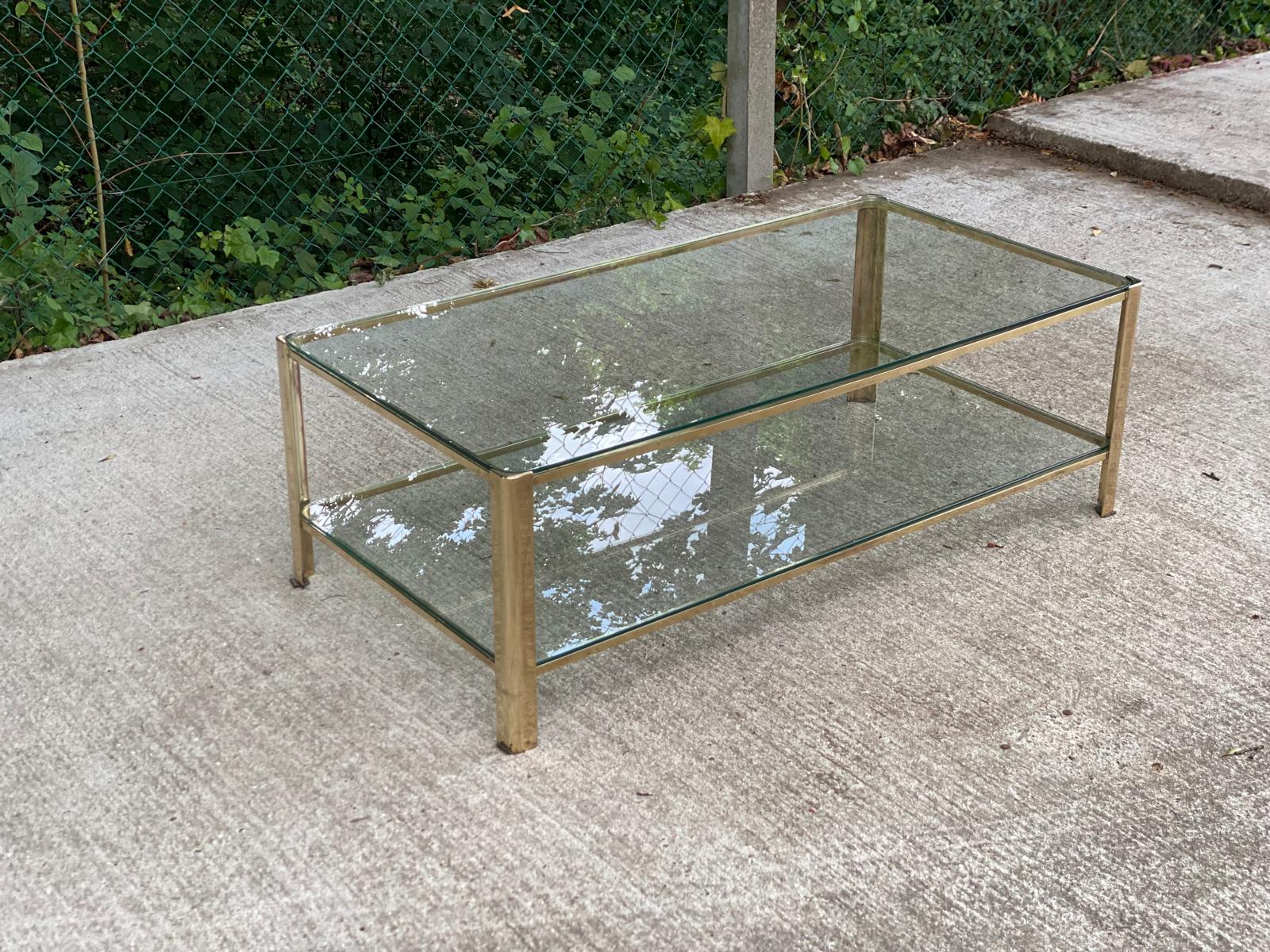 Bronze coffee table signed J.T. Lepelletier for Broncz 1960 111cm
