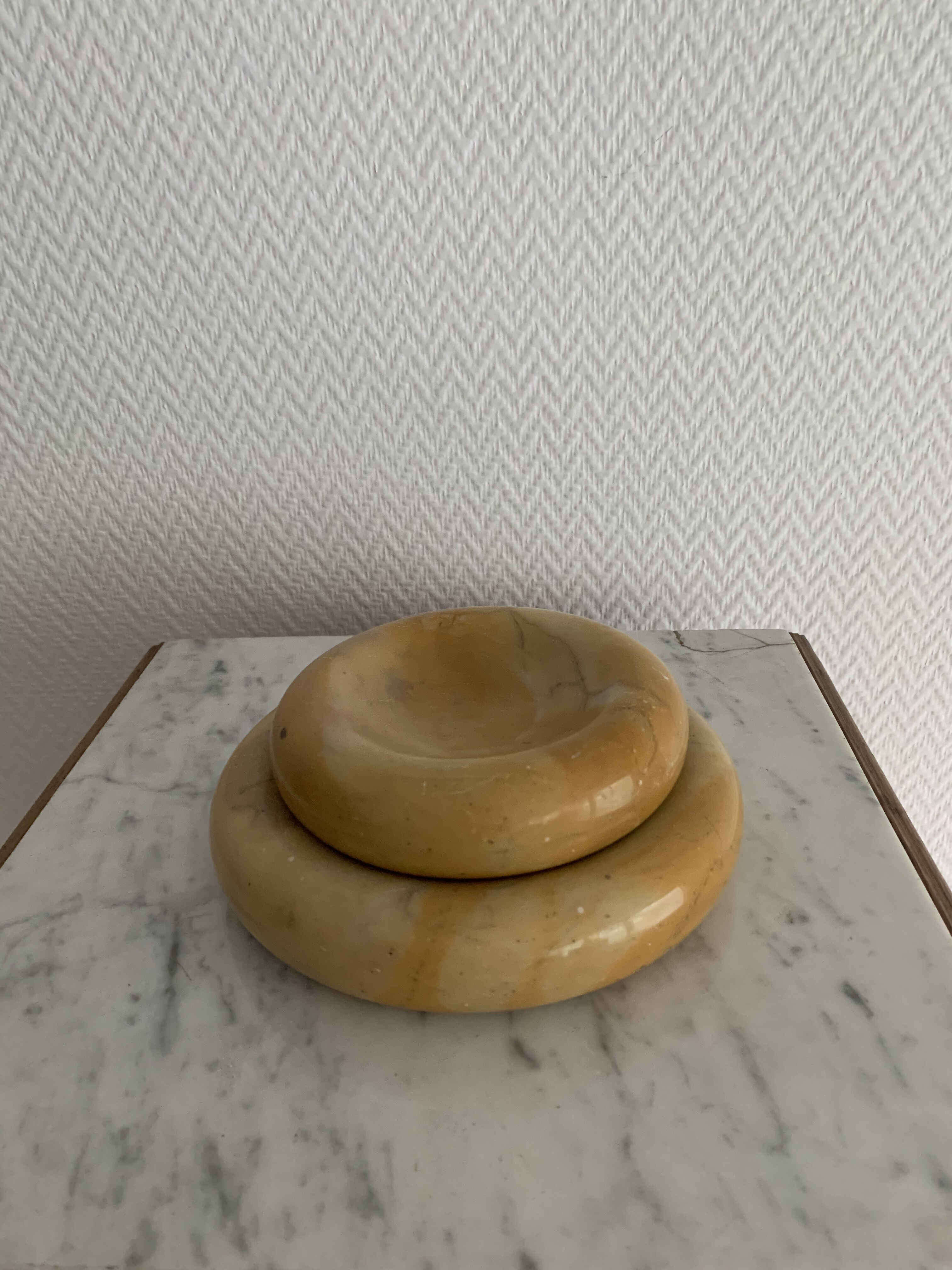Vintage orange marble ashtray