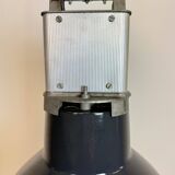 Industrial french dark blue enamel pendant lamp from mazda, 1960s