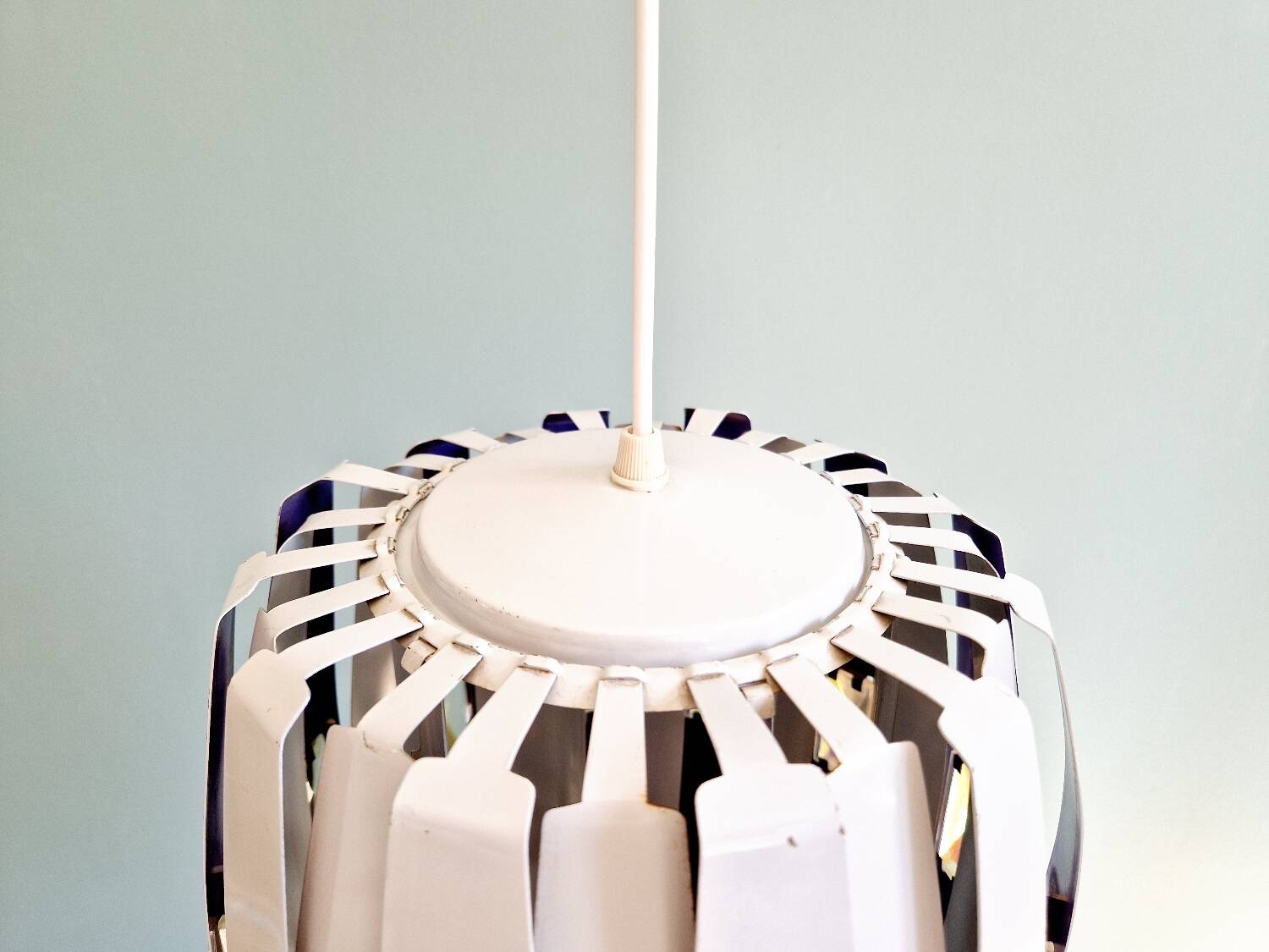 Scandinavian pendant light in metal and prismatic glass, Werner Schou, 1960-70