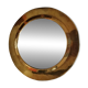 Pretty round mirror in brass and quilted glass