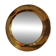 Pretty round mirror in brass and quilted glass