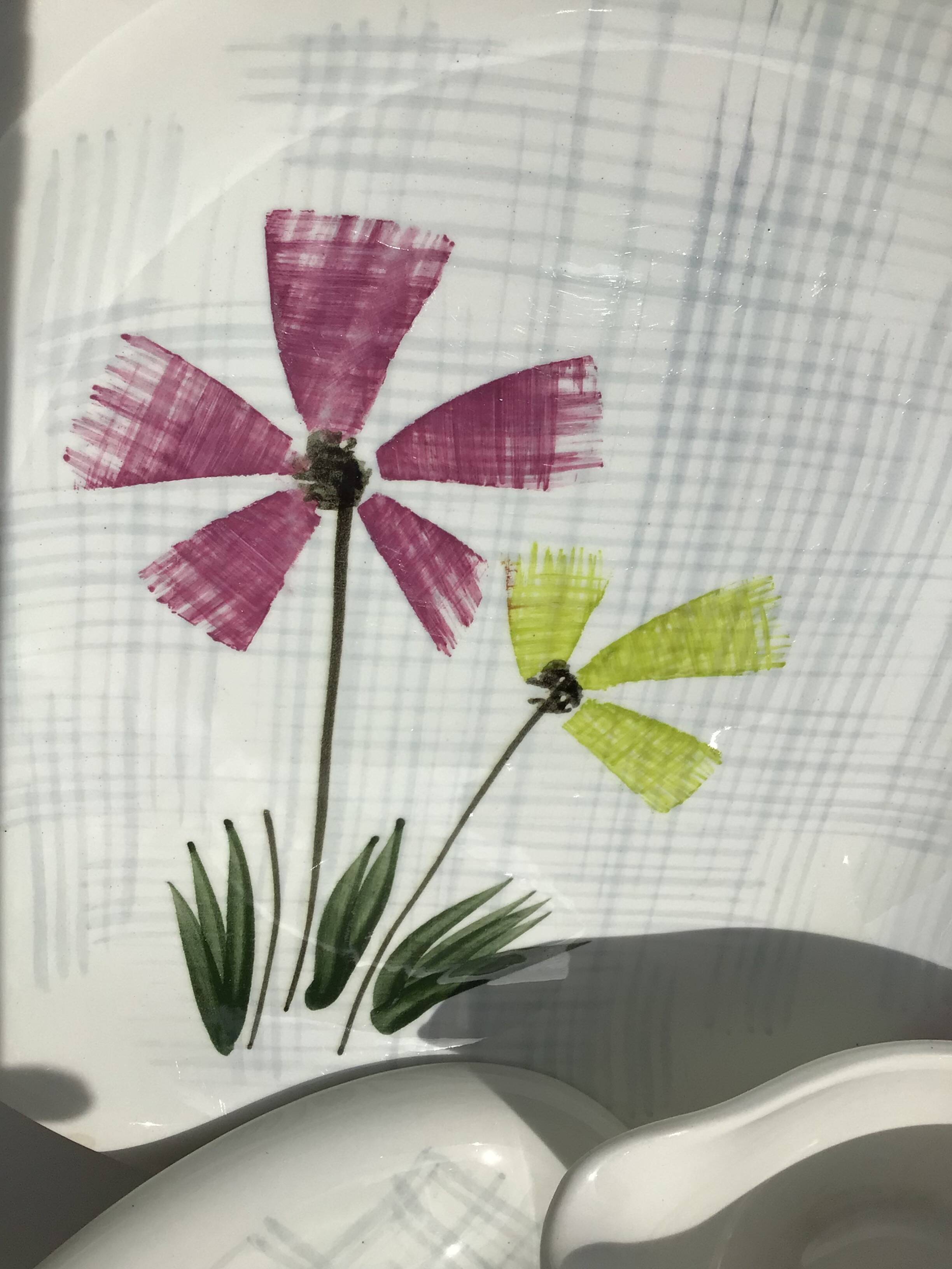 Digoin dishes and gravy boats, Floréal 60's model