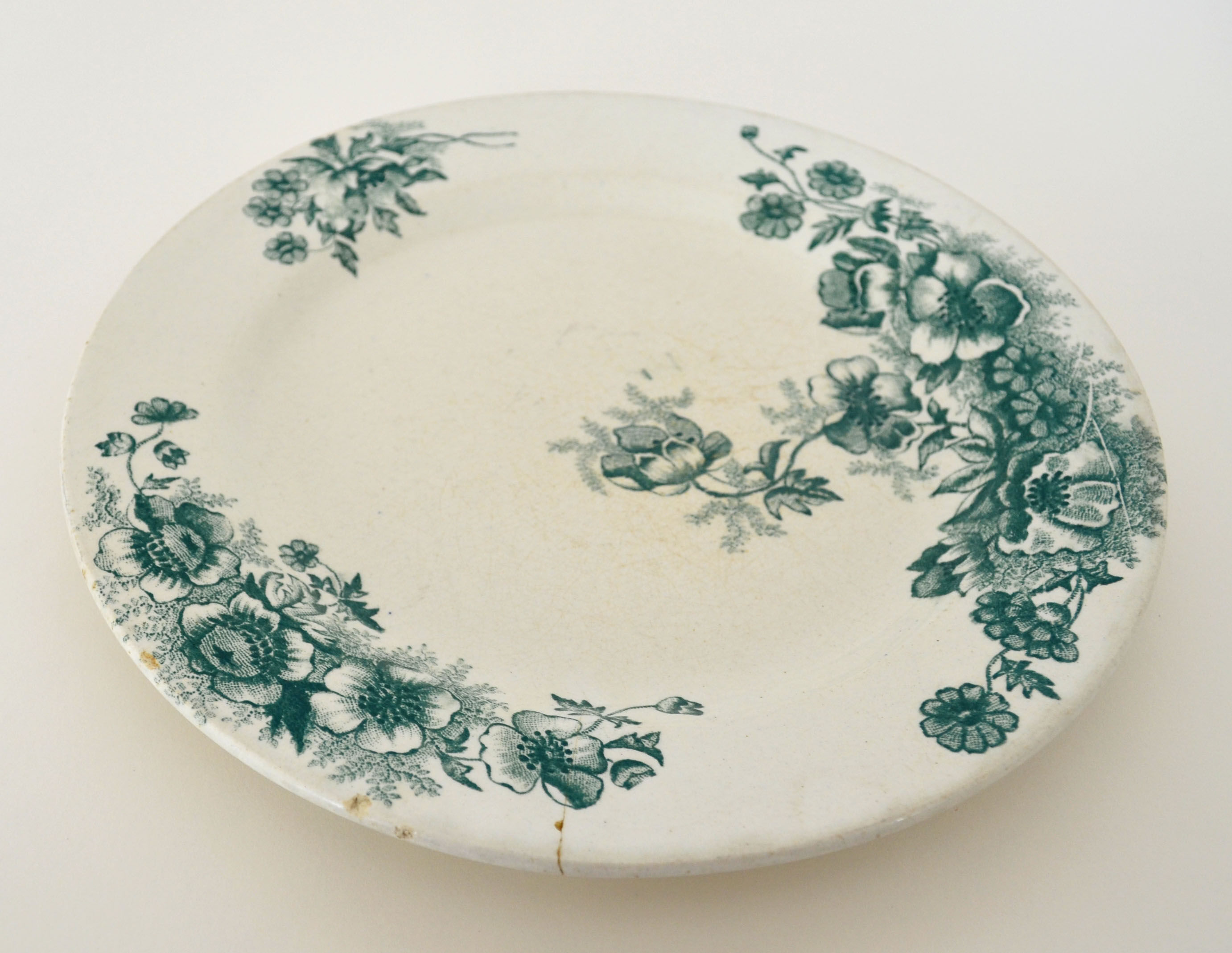 4 flat plates "Anemones" iron earth