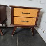 Pair of vintage teak bedside tables from the 60s