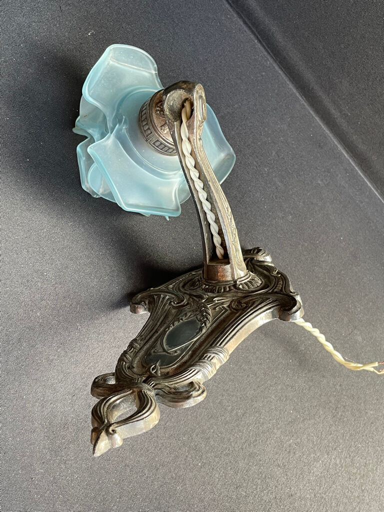 Made in France 607 - Wall lamp (1) - Art Nouveau - Silver bronze, Glass