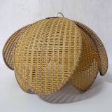 Vintage floral rattan pendant light