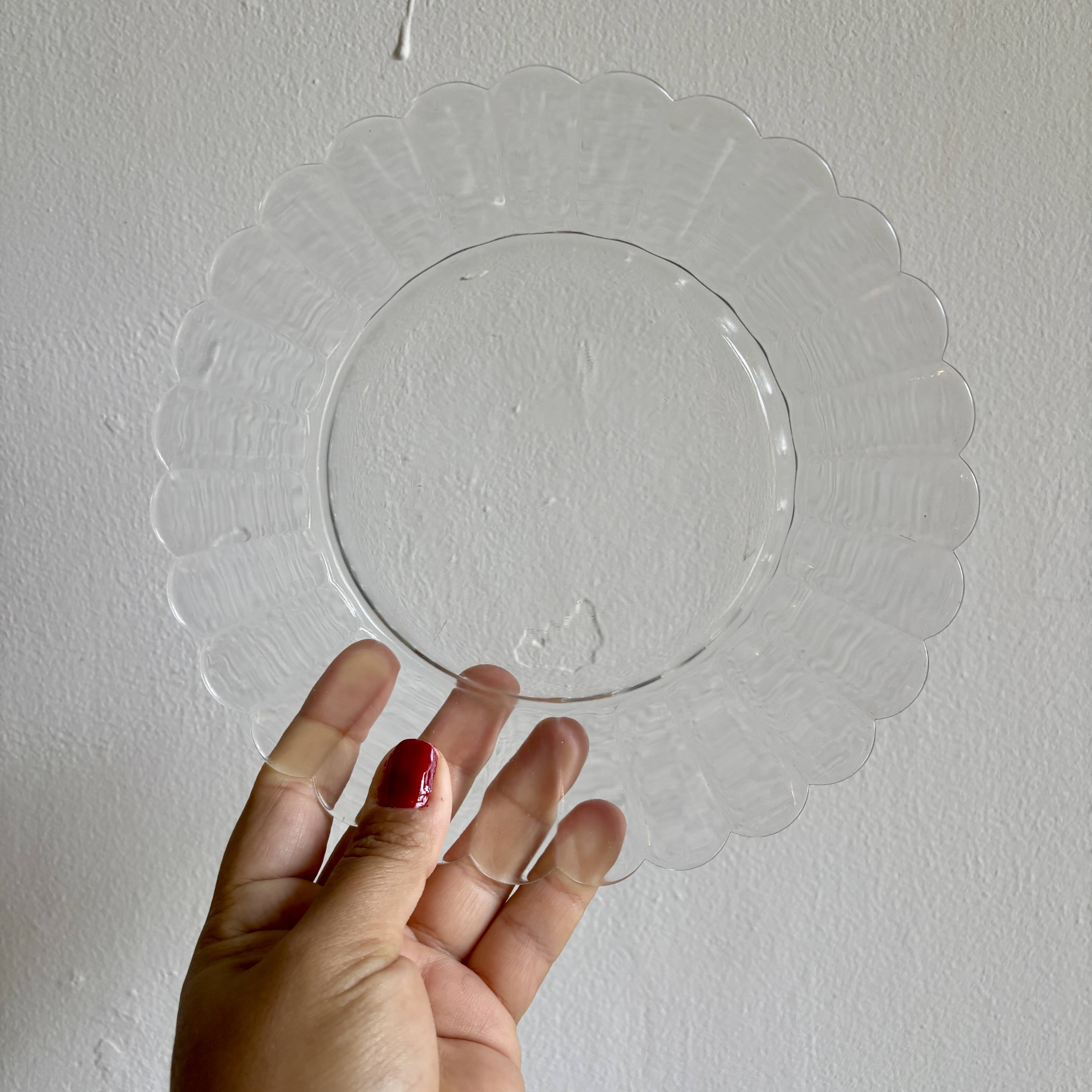 Vintage dessert service in clear glass