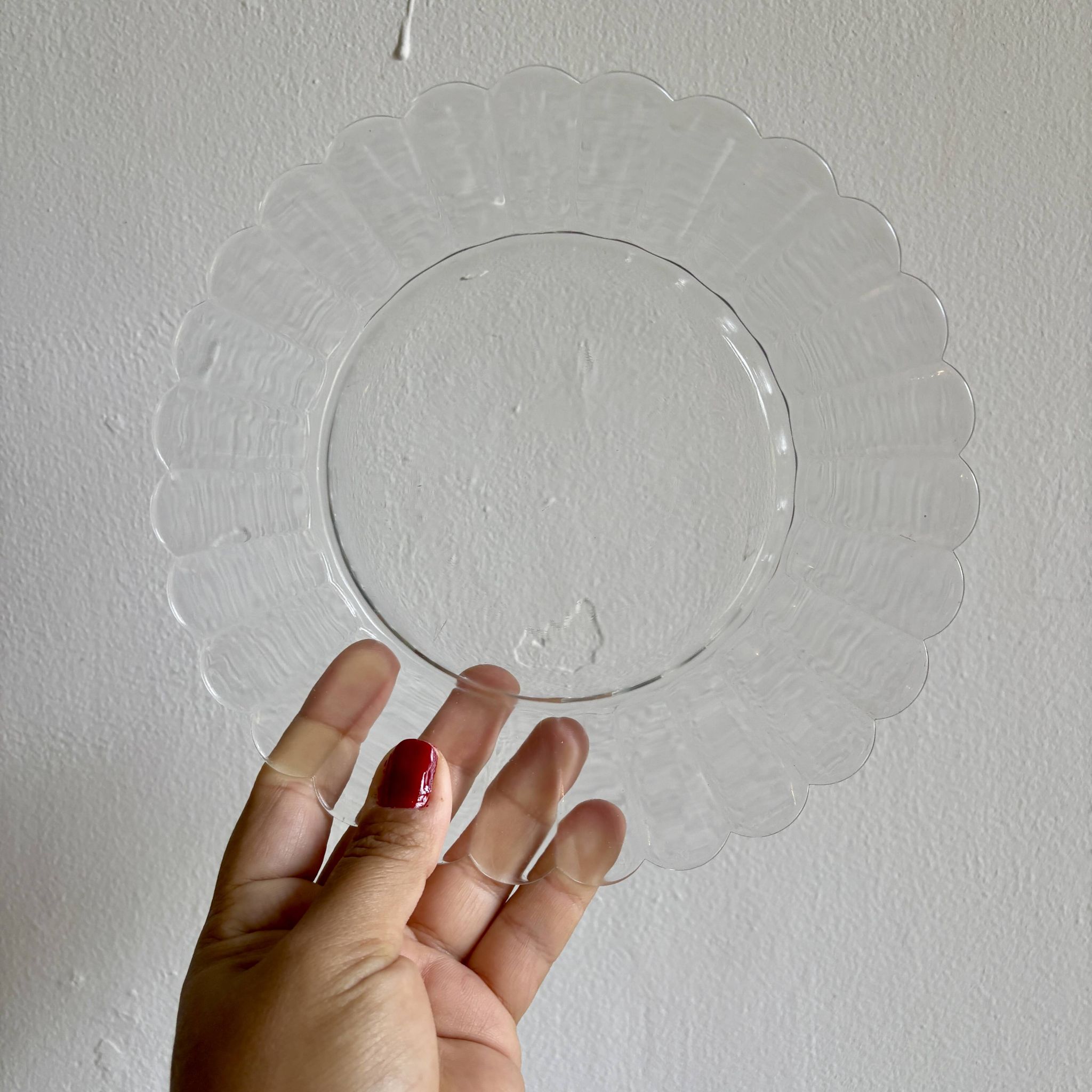 Vintage dessert service in clear glass