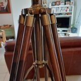 Geometric Tripod Lamp Wood and Brass