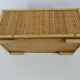 70s woven rattan and bamboo planter
