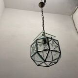 Etched Glass Light Pendant 1950’s