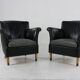 Ensemble de deux fauteuils club en cuir design danois
