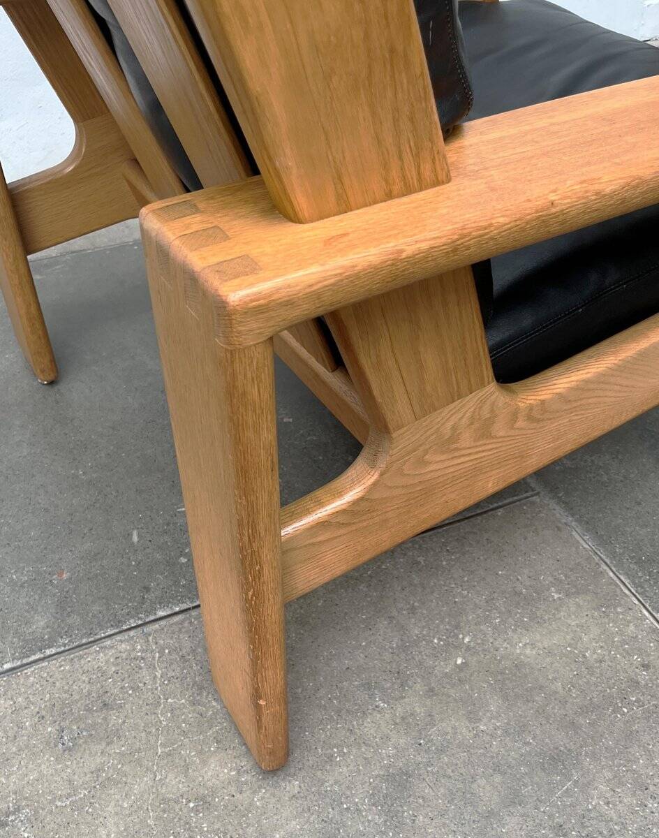 Mid-Century lounge chair model Bonanza with a high back in leather by Esko Pajamies for Asko, Finland, 1960s.