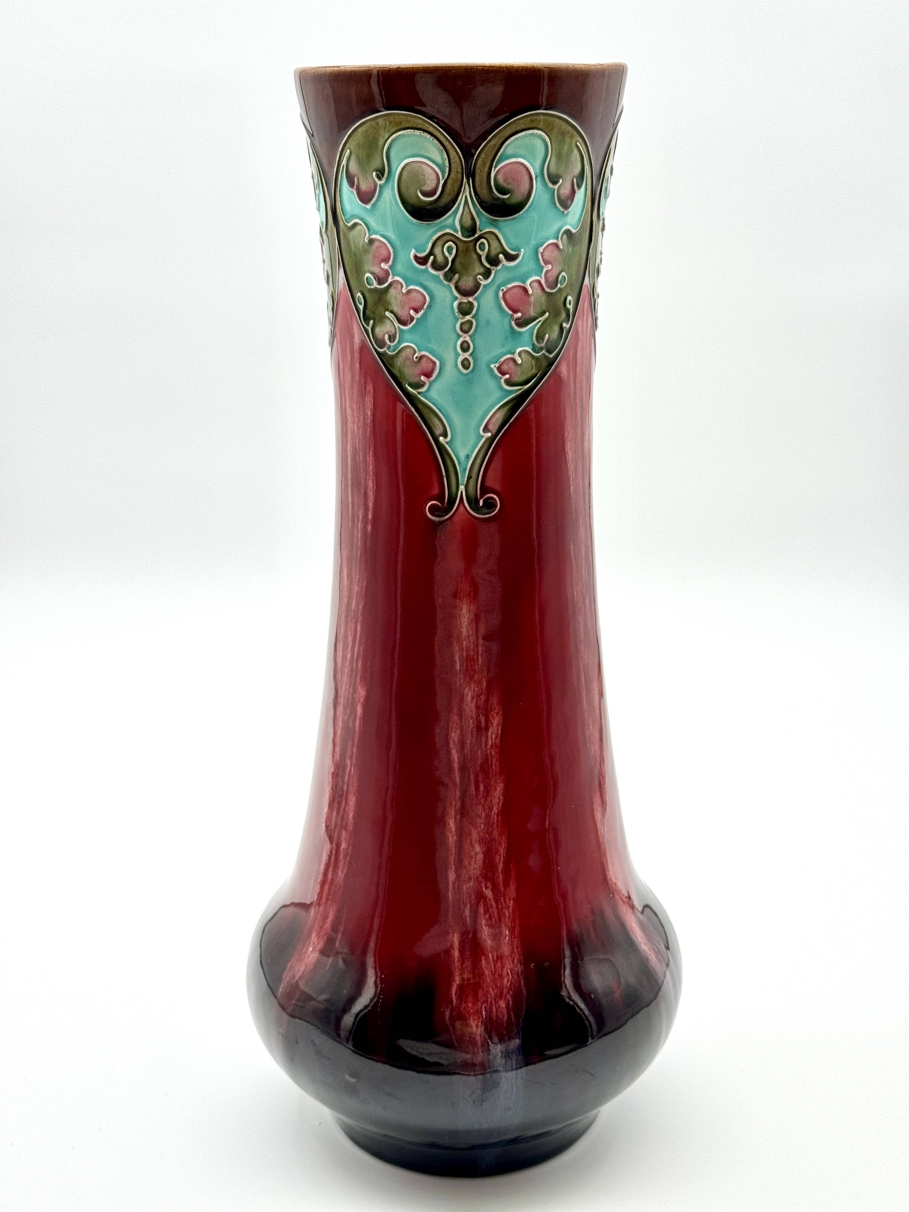 Art Deco Vase Thulin – Turquoise & Amber Ceramic – Relief No. 239/721