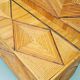 Chest bench, rattan marquetry, vintage 60's