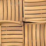 Solid beech chairs by André Sornay