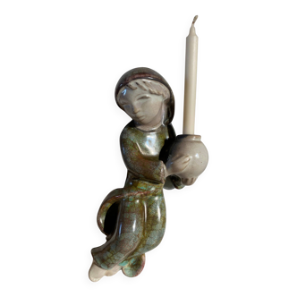 Stoneware Sconce with Boy Motif by Marianne Starck for Michael Andersen & Son