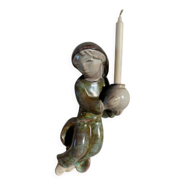 Stoneware Sconce with Boy Motif by Marianne Starck for Michael Andersen & Son