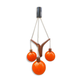 Scandinavian Rispal teak chandelier 1960