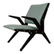 Fauteuil vintage années 60 en bois noir et tissu