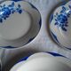 Service Corsica Digoin Sarreguemines 6 assiettes plates et un plat creux bleu