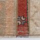 Red & Cream Long Turkish Vintage Runner Rug. 69x312Cm