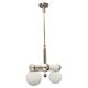 Chandelier en chrome Bauhaus exceptionnel avec abat-jours en verre, années 1930