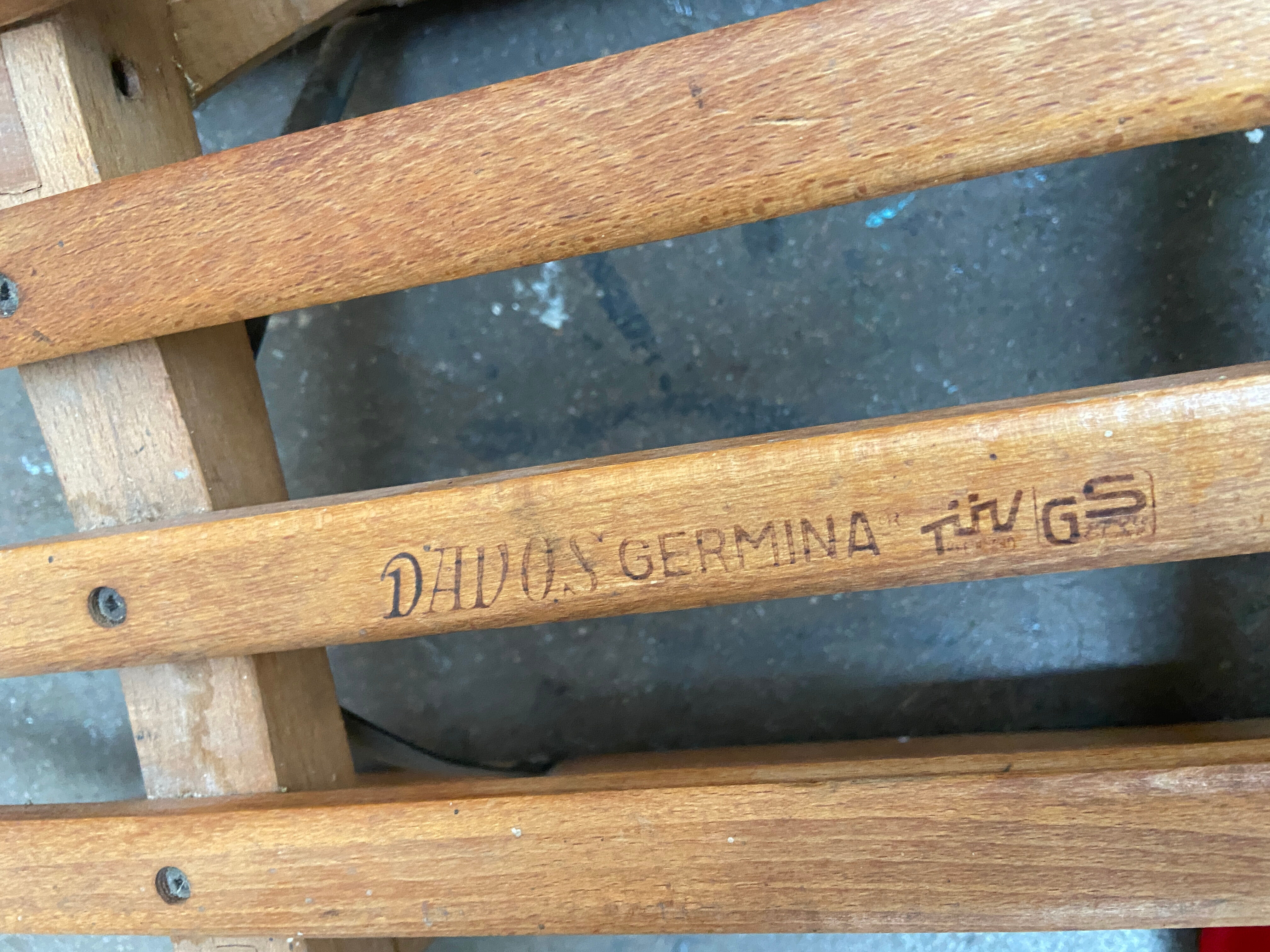 Sledding old alsace decoration noel davos 1960