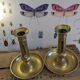 Vintage candlesticks with gilded brass pushers