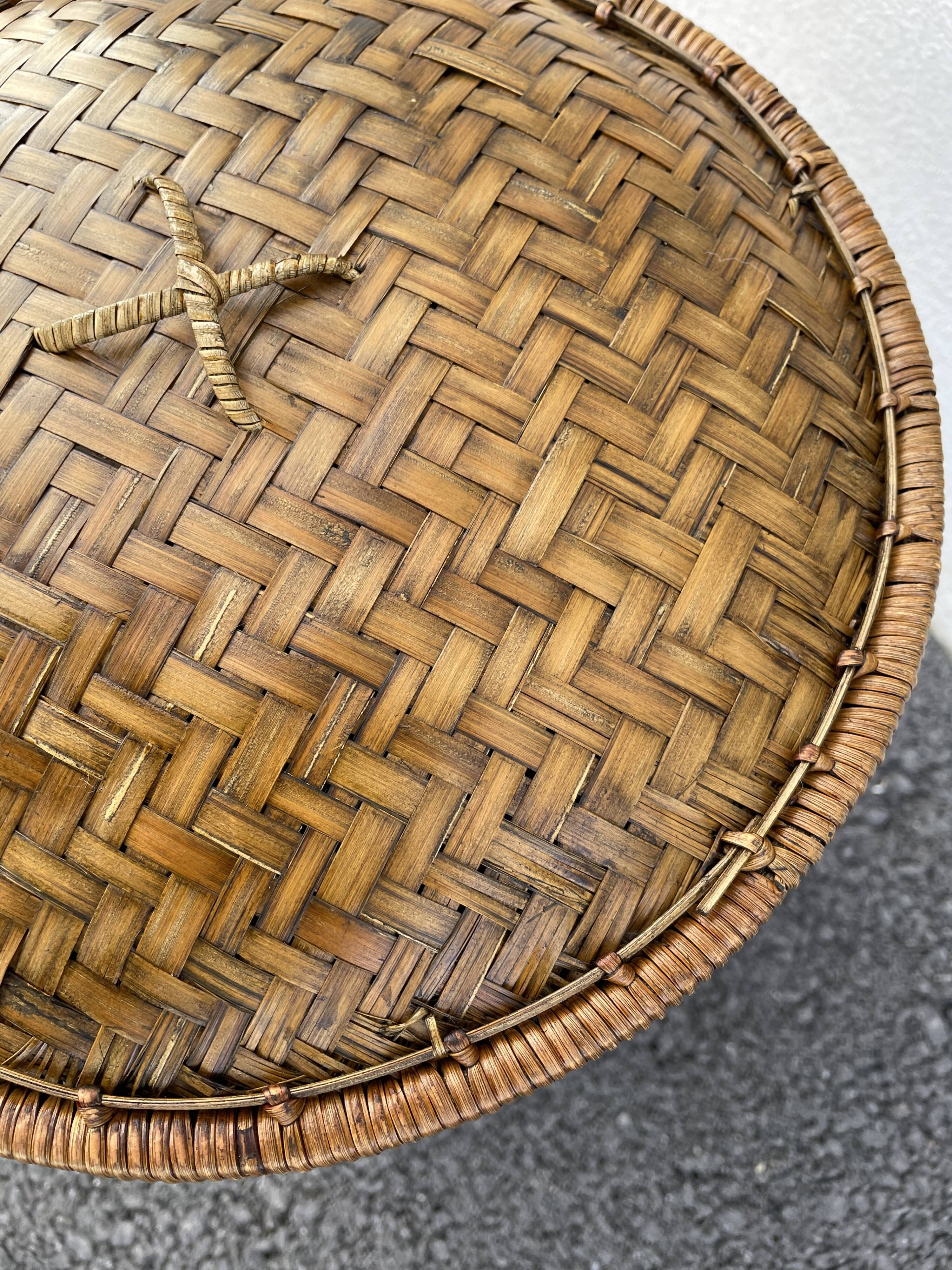Basket with lided bamboo from Asia