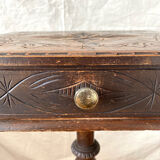 Old tripod side table with drawer