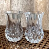 2 small longchamp crystal vases