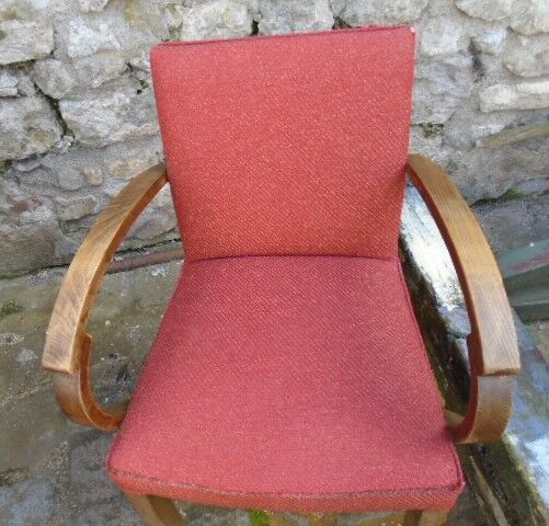 Pair of chairs bridge years 50 wood and fabric