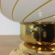 Lamp mushroom globe glass golden base