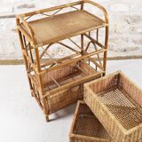 Wicker and rattan chest of drawers with 3 drawers
