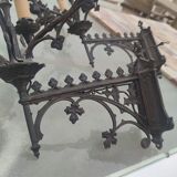 Pair of cathedral sconces of the nineteenth century in bronze with 5 burners