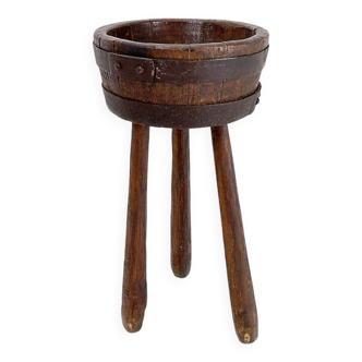 Barrel Tripod side table or tripod Planter - Brutalist