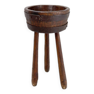 Barrel Tripod side table or tripod Planter - Brutalist